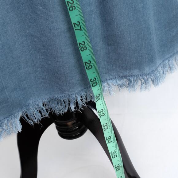 Beach Lunch Lounge Tova Off the Shoulder Chambray Frayed Hem Dress Size Small - Picture 10 of 14